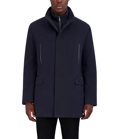 Cole Haan Wool Blend Plush Car Solid Coat