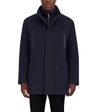 Cole Haan Wool Blend Plush Car Solid Coat