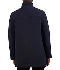 Cole Haan Wool Blend Plush Car Solid Coat