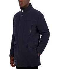 Cole Haan Wool Blend Plush Car Solid Coat