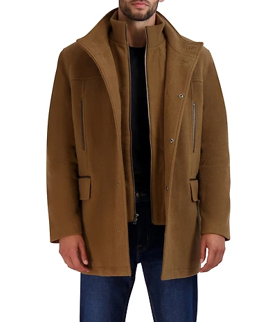 Cole Haan Wool Blend Plush Car Solid Coat