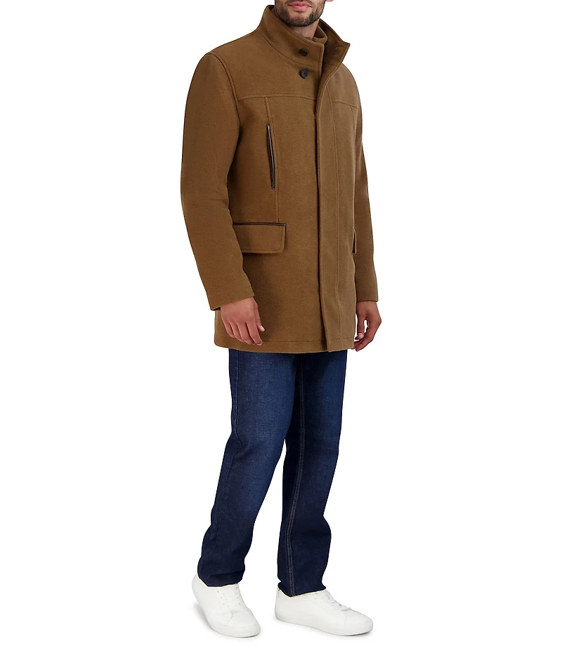 Cole Haan Wool Blend Plush Car Solid Coat
