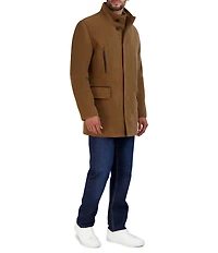 Cole Haan Wool Blend Plush Car Solid Coat