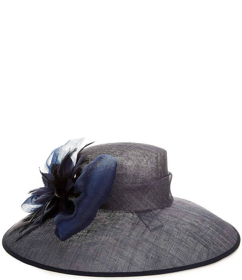 Collection 18 Pleated Bow Wide Brim Dressy Derby Hat