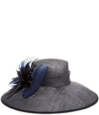 Collection 18 Pleated Bow Wide Brim Dressy Derby Hat