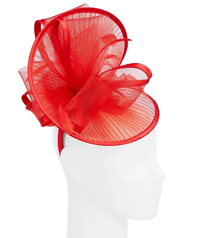 Collection 18 Sheer Pleated Feather Fascinator