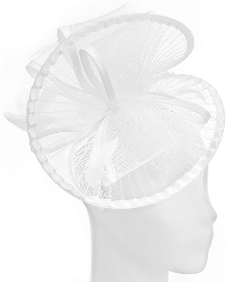 Collection 18 Sheer Pleated Feather Fascinator