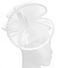 Collection 18 Sheer Pleated Feather Fascinator