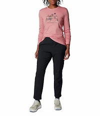 Columbia All Seasons Built-In Stretch Mid Rise Wide Waist Pull-On Pants