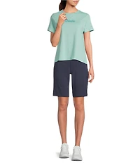 Columbia All Seasons Omni-Shade Mid Rise Waist Long Pull-On Bermuda Shorts