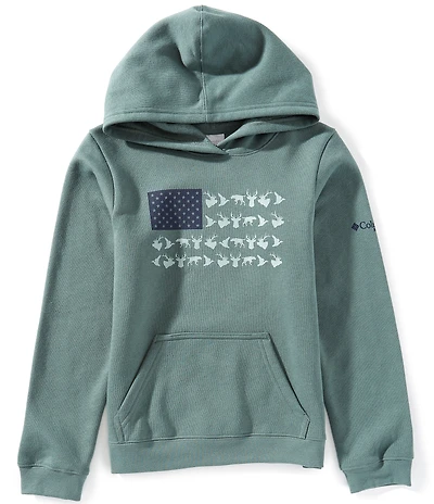 Columbia Big Boys Long Sleeve PHG Hunt Flag Graphic Hoodie