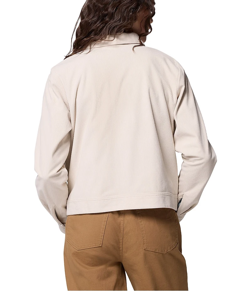 Columbia Blue Point Creek Corduroy Point Collar Long Sleeve Snap Front Shirt