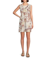 Columbia Bogata Bay Nature Print Crew Neck Sleeveless A-Line Dress