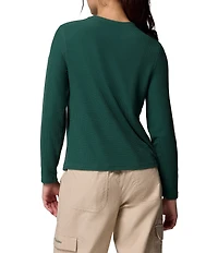Columbia Brea Falls Grid Stretch Knit Crew Neck Long Sleeves Omni-Wick Tee