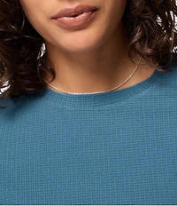 Columbia Brea Falls Grid Stretch Knit Crew Neck Long Sleeves Omni-Wick Tee