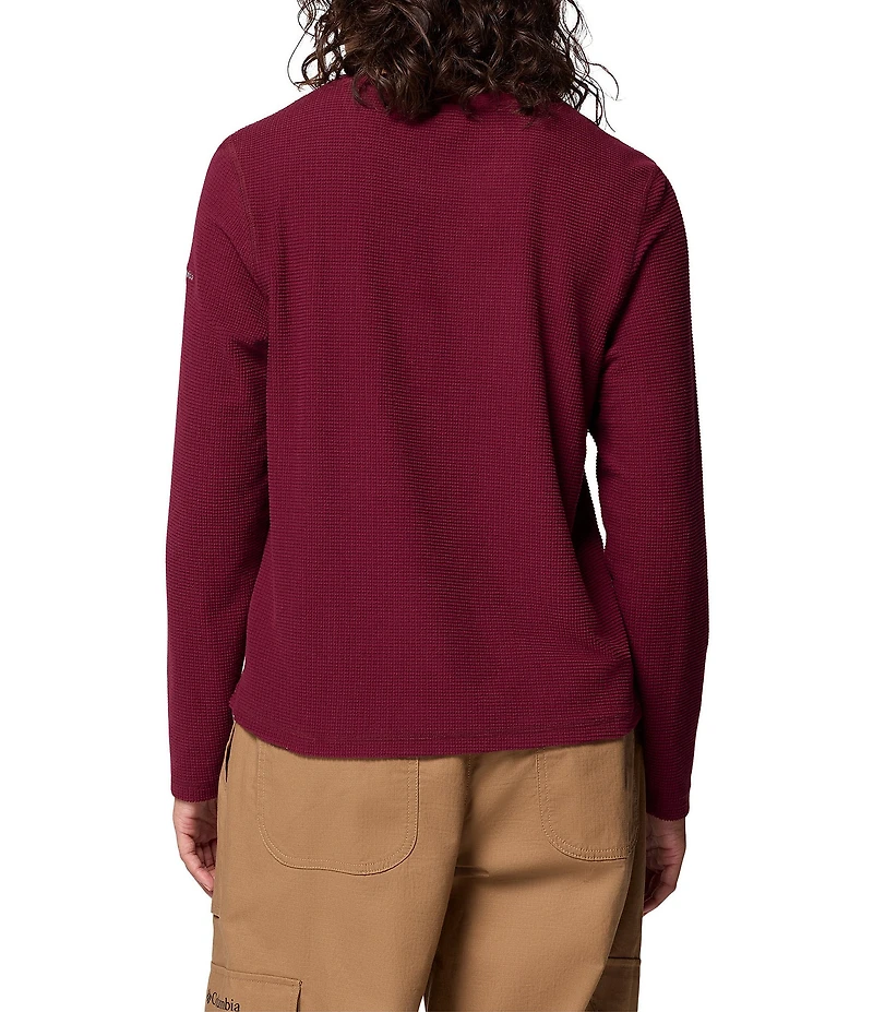 Columbia Brea Falls Grid Stretch Knit Crew Neck Long Sleeves Omni-Wick Tee