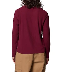 Columbia Brea Falls Grid Stretch Knit Crew Neck Long Sleeves Omni-Wick Tee