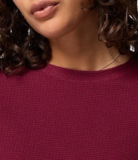 Columbia Brea Falls Grid Stretch Knit Crew Neck Long Sleeves Omni-Wick Tee