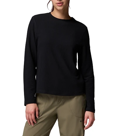 Columbia Brea Falls Grid Stretch Knit Crew Neck Long Sleeves Omni-Wick Tee