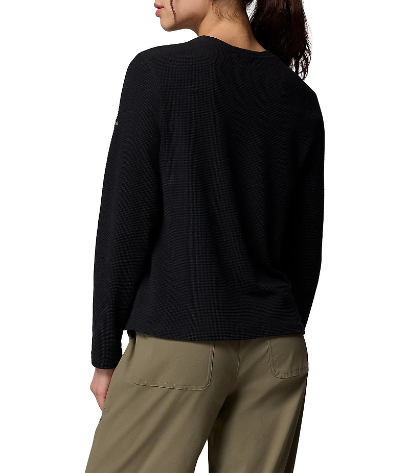 Columbia Brea Falls Grid Stretch Knit Crew Neck Long Sleeves Omni-Wick Tee