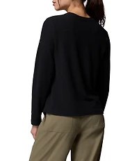 Columbia Brea Falls Grid Stretch Knit Crew Neck Long Sleeves Omni-Wick Tee