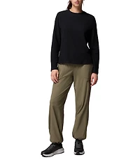 Columbia Brea Falls Grid Stretch Knit Crew Neck Long Sleeves Omni-Wick Tee