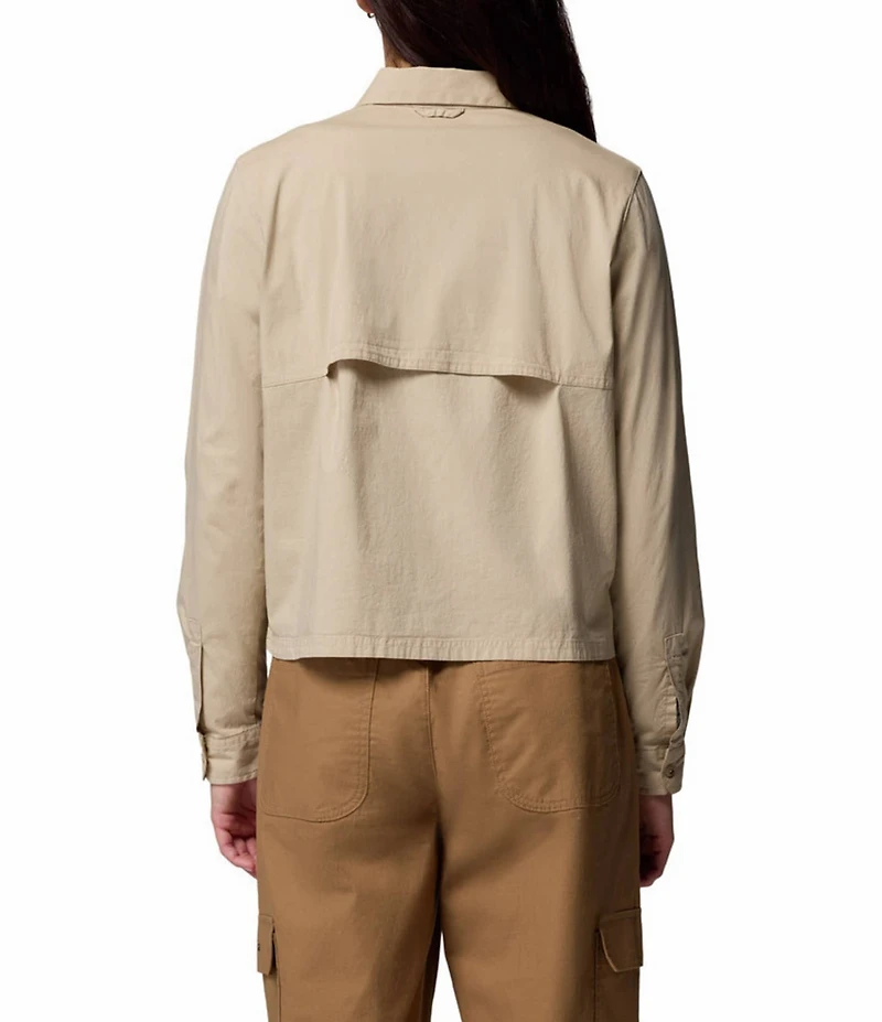 Columbia Brea Falls Woven Point Collar Long Sleeves Button Front Top