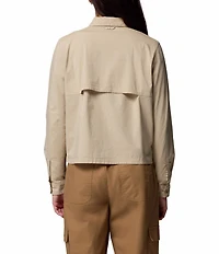 Columbia Brea Falls Woven Point Collar Long Sleeves Button Front Top