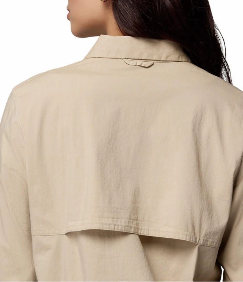 Columbia Brea Falls Woven Point Collar Long Sleeves Button Front Top