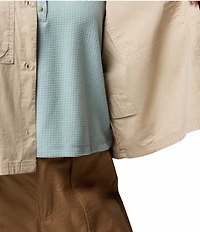 Columbia Brea Falls Woven Point Collar Long Sleeves Button Front Top