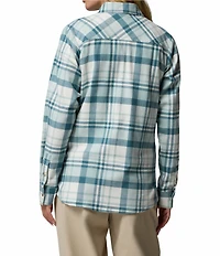 Columbia Calico Basin Stretch Flannel Point Collar Button Front Plaid Shirt