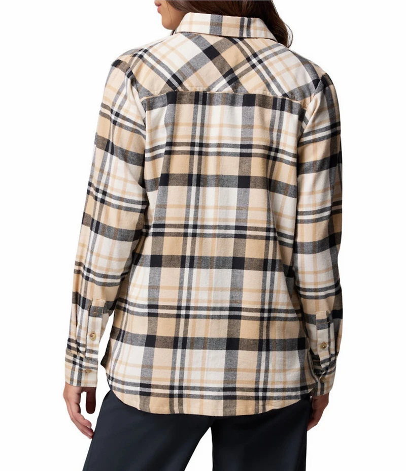 Columbia Calico Basin Stretch Flannel Point Collar Button Front Plaid Shirt
