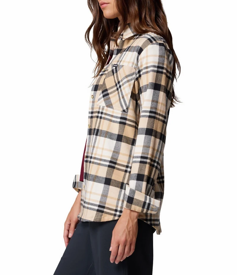 Columbia Calico Basin Stretch Flannel Point Collar Button Front Plaid Shirt