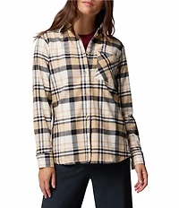 Columbia Calico Basin Stretch Flannel Point Collar Button Front Plaid Shirt