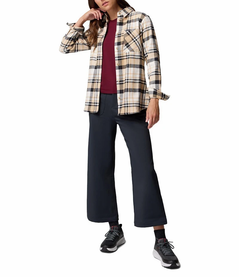Columbia Calico Basin Stretch Flannel Point Collar Button Front Plaid Shirt