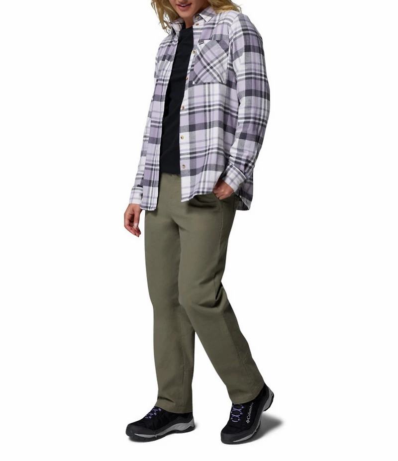 Columbia Calico Basin Stretch Flannel Point Collar Button Front Plaid Shirt