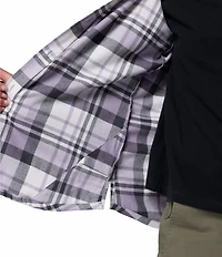 Columbia Calico Basin Stretch Flannel Point Collar Button Front Plaid Shirt