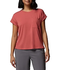 Columbia Daniela Falls Knit Crew Neck Short Sleeves Patch Pocket Tee