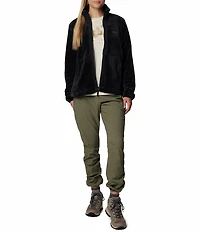 Columbia Fire Side Fleece Stand Collar Long Sleeves Zip Front Jacket