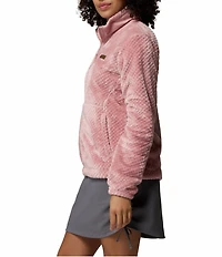 Columbia Fire Side Fleece Stand Collar Long Sleeves Zip Front Jacket