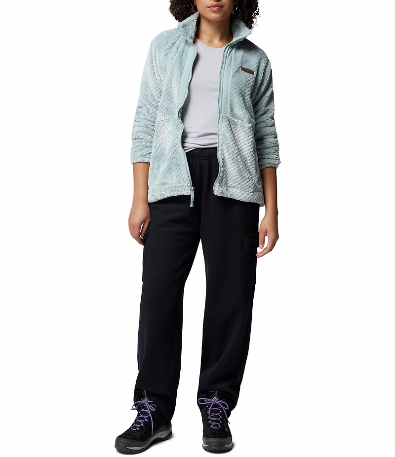 Columbia Fire Side Fleece Stand Collar Long Sleeves Zip Front Jacket