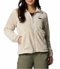 Columbia Fire Side Fleece Stand Collar Long Sleeves Zip Front Jacket