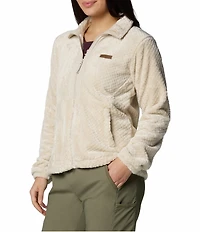 Columbia Fire Side Fleece Stand Collar Long Sleeves Zip Front Jacket