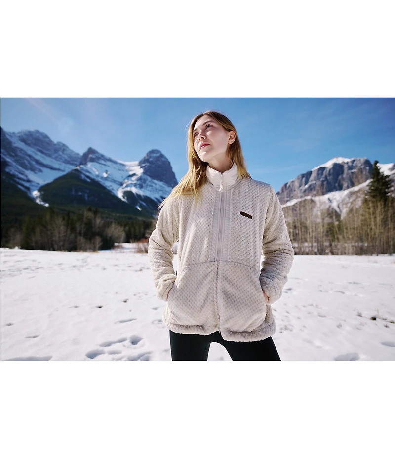 Columbia Fire Side Fleece Stand Collar Long Sleeves Zip Front Jacket