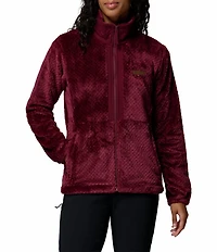 Columbia Fire Side Fleece Stand Collar Long Sleeves Zip Front Jacket