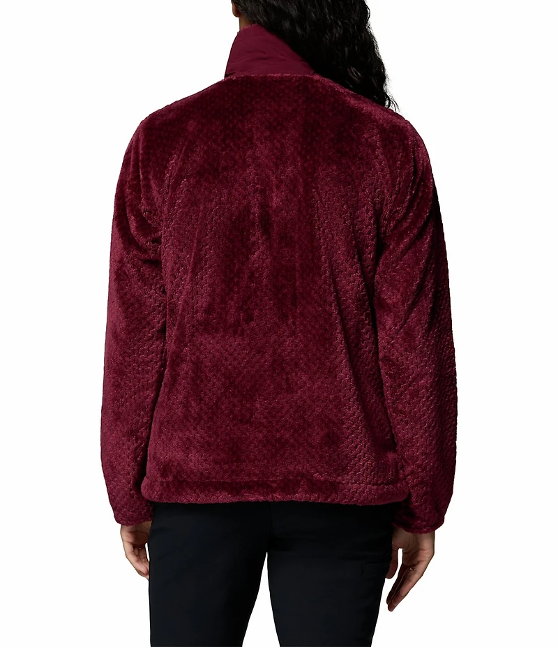 Columbia Fire Side Fleece Stand Collar Long Sleeves Zip Front Jacket