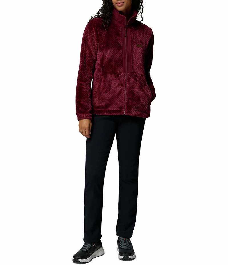 Columbia Fire Side Fleece Stand Collar Long Sleeves Zip Front Jacket