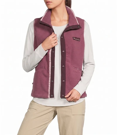 Columbia Helvetia Overlay Woven Stand Collar Button Front Vest