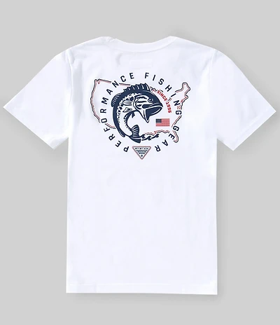 Columbia Little/Big Boys Short Sleeve PFG™ Elements Americana Fish Graphic T-Shirt