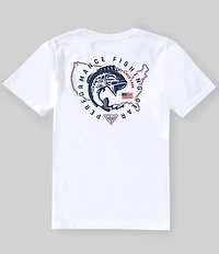 Columbia Little/Big Boys Short Sleeve PFG™ Elements Americana Fish Graphic T-Shirt